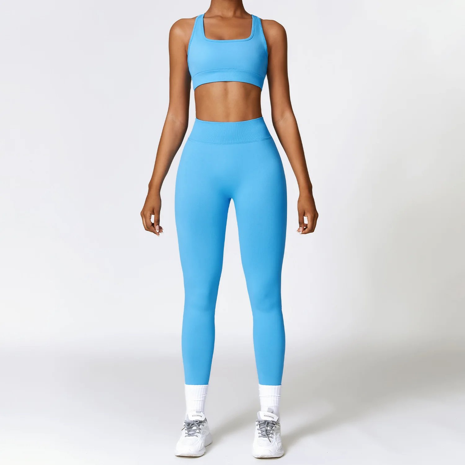 Women Cross Back Top High Waist Pant Yoga Suit Lady Halter Vest Bound Feet Trousers Gym Sets Female Solid Color Sports Tracksuit