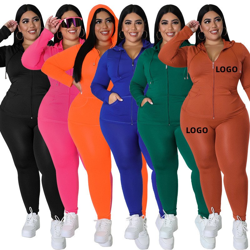 Long Sleeve Sweat Suit Two Piece Jogging Set Women Hoodie and Pants Set Women's Plus Size Fitness 2 Piece Set Women Fall 2023