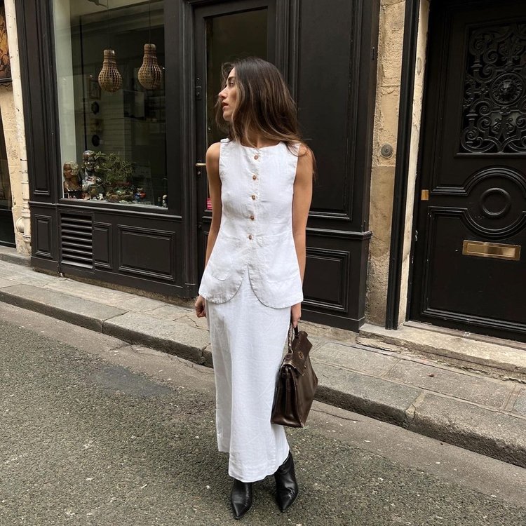 Manufacturer Factory Hot Selling White Cotton Summer Outfit Suits Ladies Skirt And Top Co Ord Clothing Set 2 Piece Women's Sets