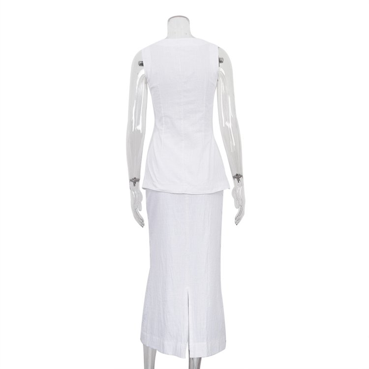 Manufacturer Factory Hot Selling White Cotton Summer Outfit Suits Ladies Skirt And Top Co Ord Clothing Set 2 Piece Women's Sets