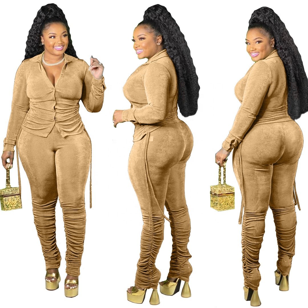 Wholesale Custom Logo new ladies jacket velvet sweatsuit women polyester vintage Tracksuit for Women 2 piece cropped hoodie set