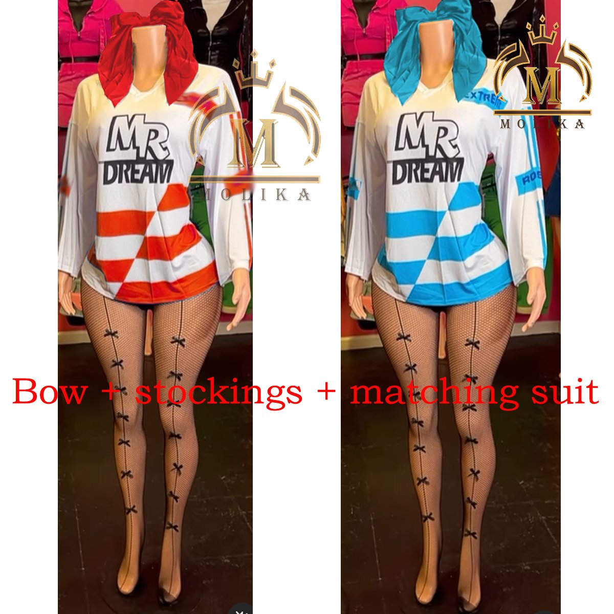 Trendy Women Cute Outfits Mesh Jersey Shirts Top+Skirt+Bow+Pantyhose 3 Piece Matching Y2K Dresses Jersey Sets Women Clothing