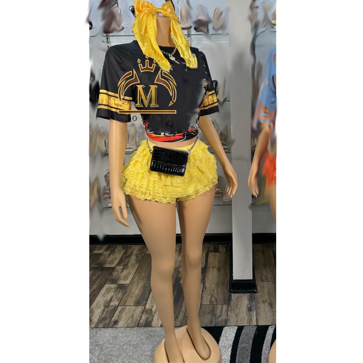 Trendy Women Cute Outfits Mesh Jersey Shirts Top+Skirt+Bow+Pantyhose 3 Piece Matching Y2K Dresses Jersey Sets Women Clothing