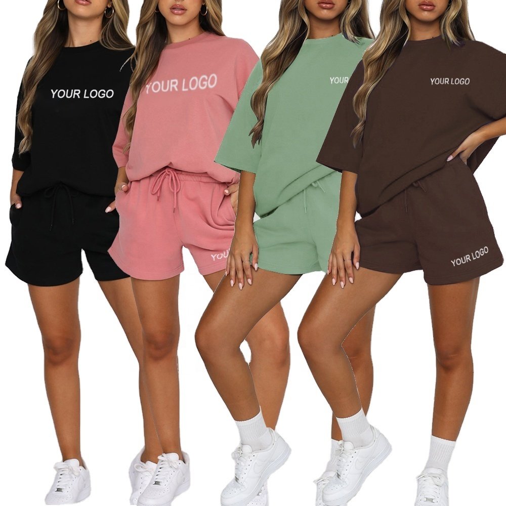 Sweat Women Short Set Tracksuit Joggers Suits Sweatsuit Set Womens 2 Piece Plus Size Women's Sets Above Knee Crew Neck