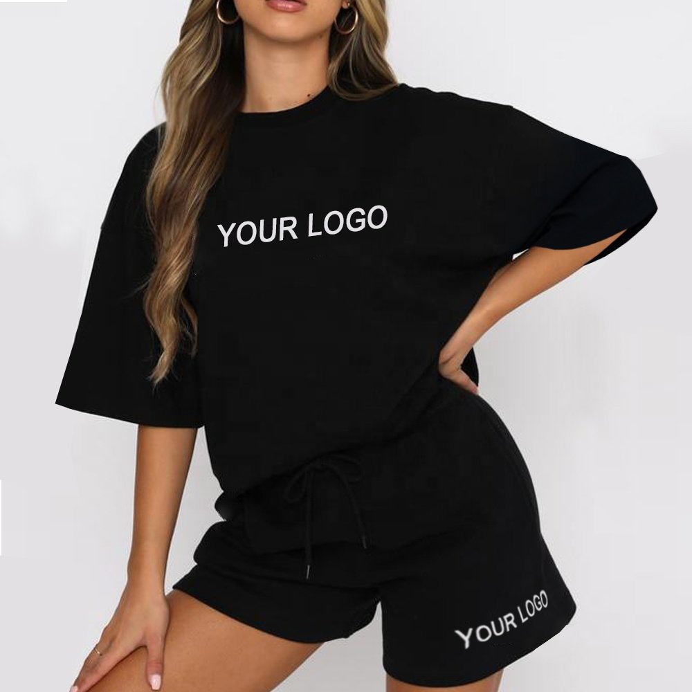 Sweat Women Short Set Tracksuit Joggers Suits Sweatsuit Set Womens 2 Piece Plus Size Women's Sets Above Knee Crew Neck