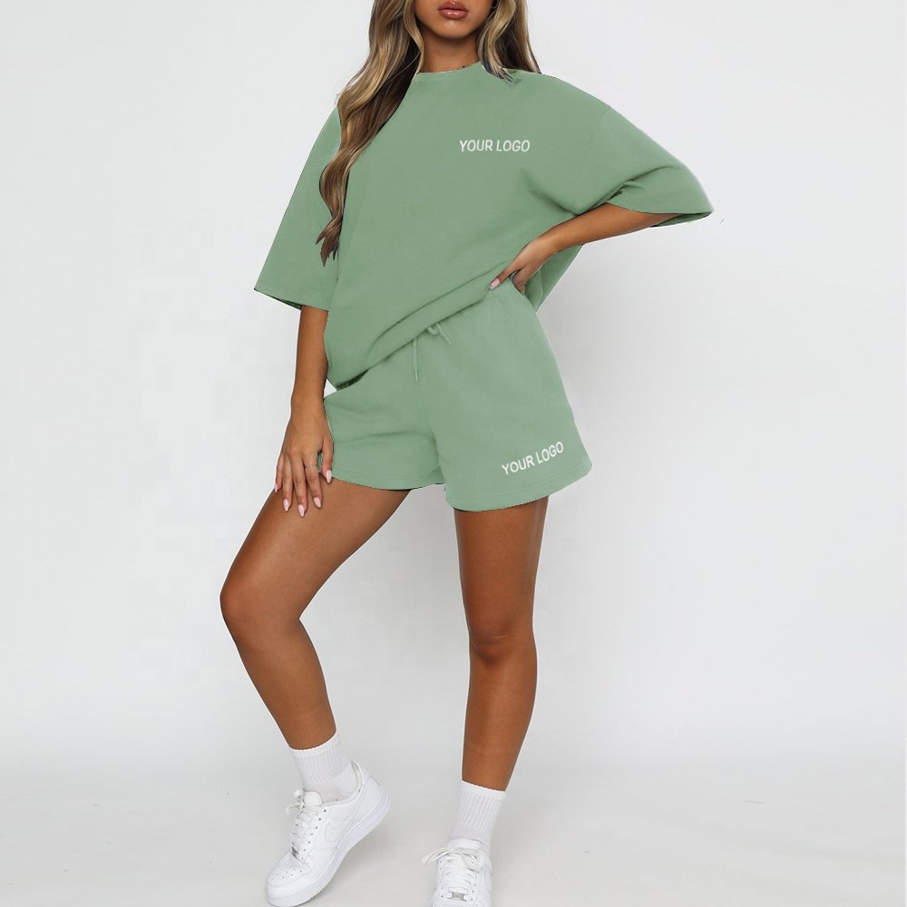 Sweat Women Short Set Tracksuit Joggers Suits Sweatsuit Set Womens 2 Piece Plus Size Women's Sets Above Knee Crew Neck