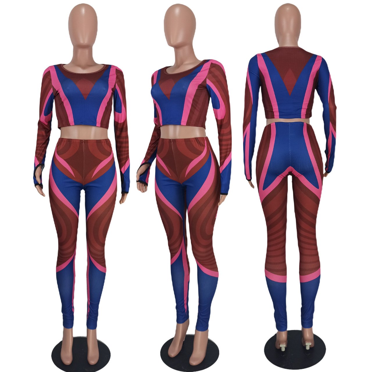 WY8810 Ready to ship casual boutique women's sets fall clothing woman two piece pant set