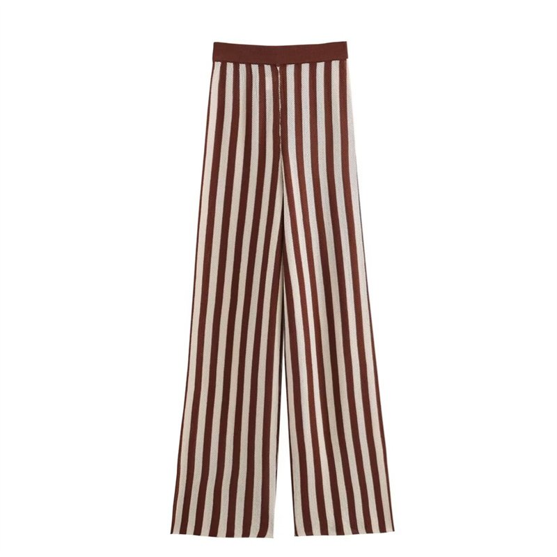 TAOP&ZA women's summer 2024 summer versatile patchwork tailoring high waist knitted striped wide-leg pants 8779172 8779171