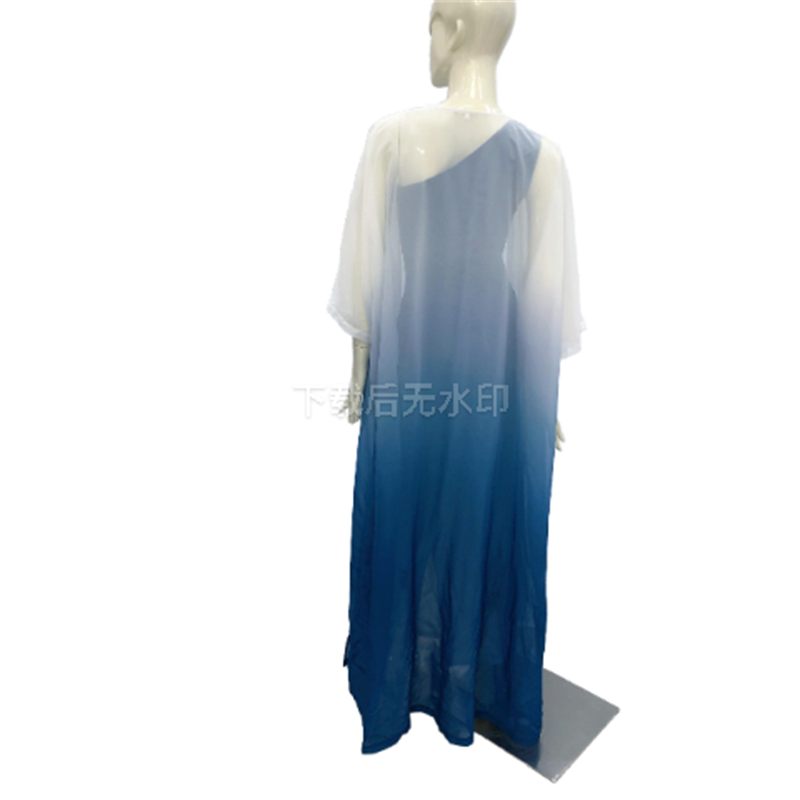 High Quality Anti-Pilling Breathable Blue Long Dresses Knit Women's Sets For Sale