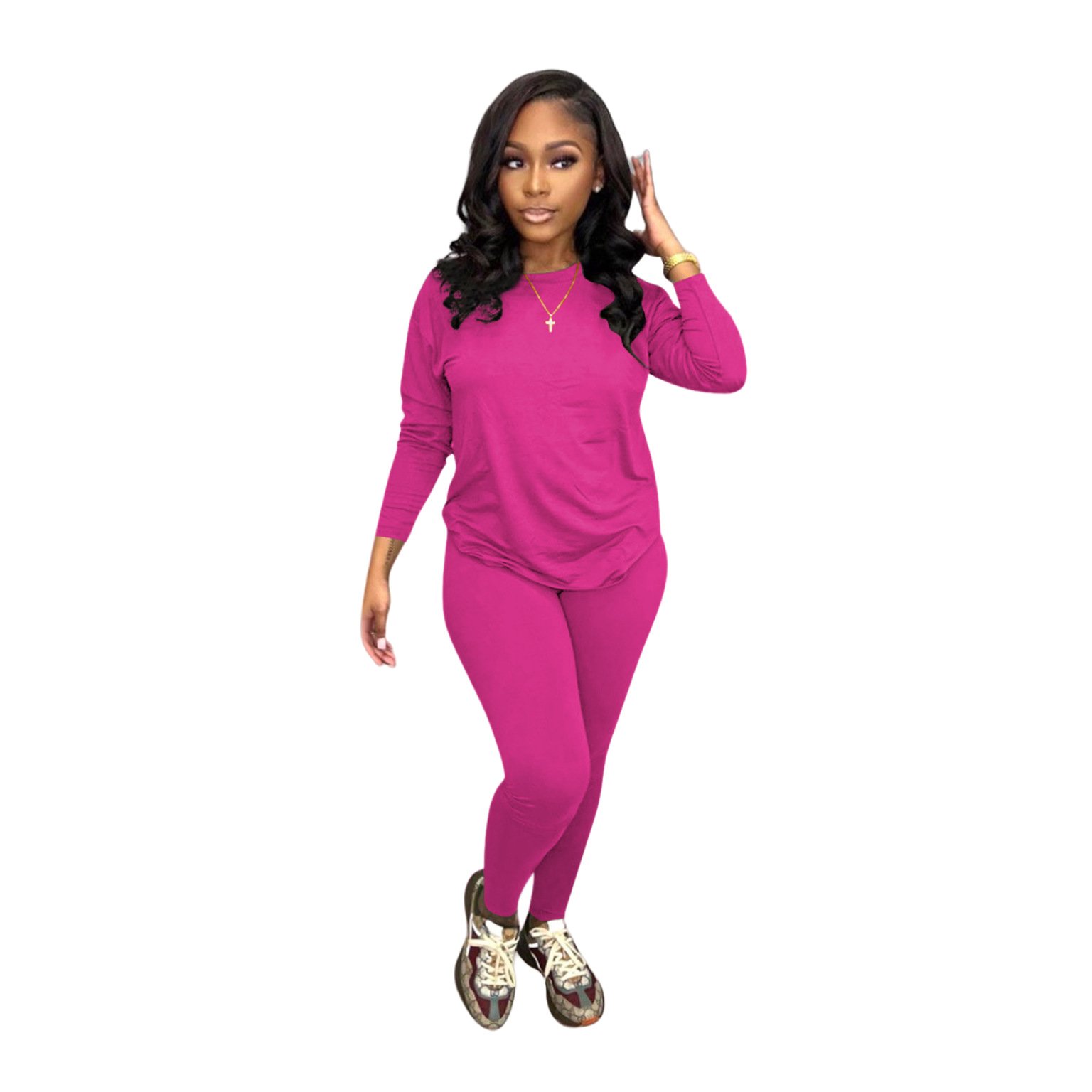 Fashion Milk Fiber Long Sleeve Loungewear Women Sets Custom Logo Elasticity 2 Piece Set Women Polyester Sports Women Clothing