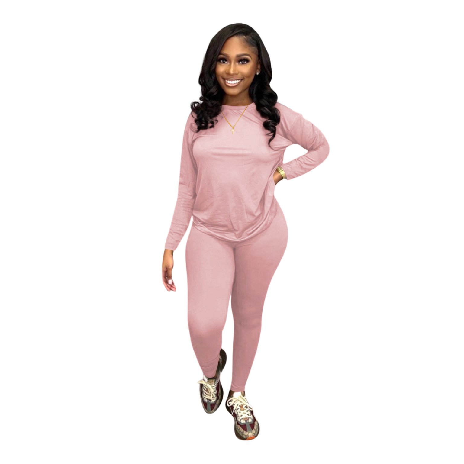 Fashion Milk Fiber Long Sleeve Loungewear Women Sets Custom Logo Elasticity 2 Piece Set Women Polyester Sports Women Clothing