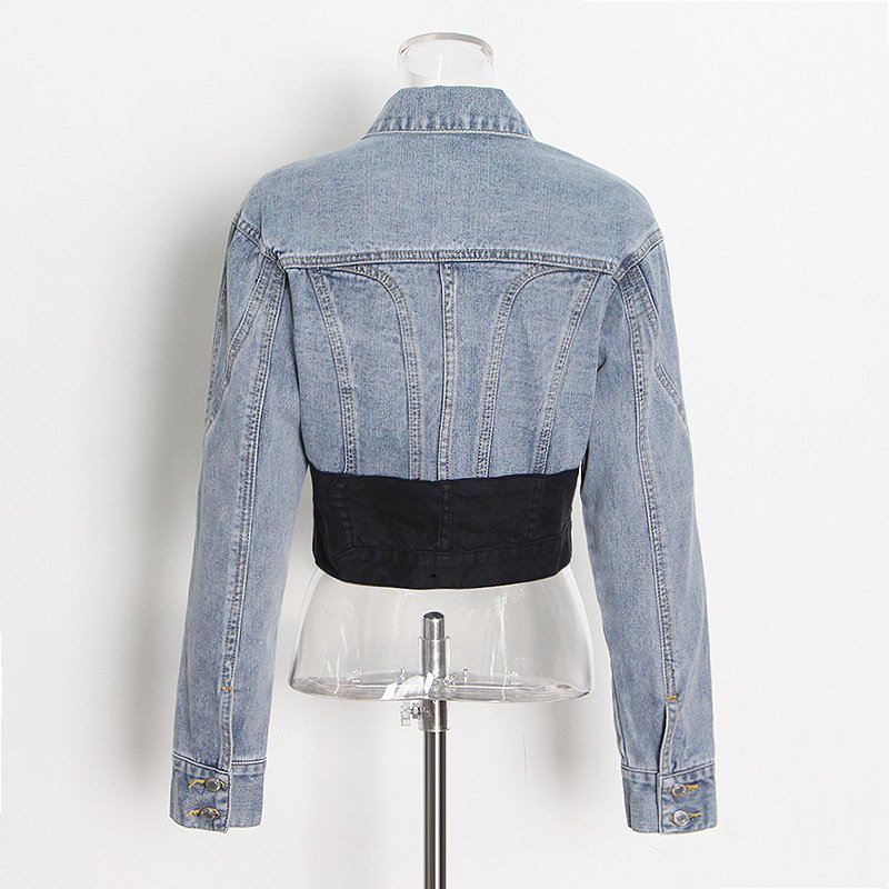 hot new Designer denim jacket jeans Casual women two 2 piece set denim sets women ladies