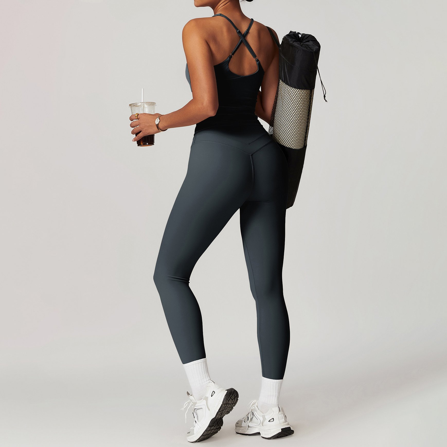 YIYI Full Stocks High Stretchy Comfortable Gym Fitness Sets Quick Dry Workout Set Women Clothing Active Wear Gym Fitness
