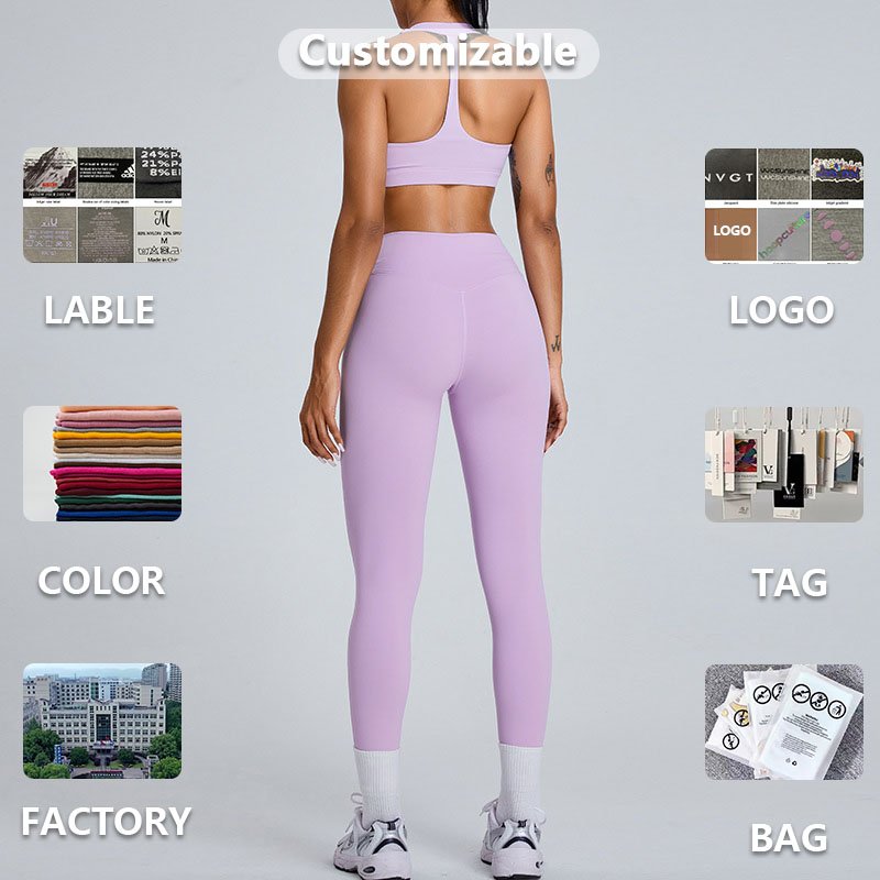 XW-TM0182Y New Style V-neck T-shaped Back Elastic Design Beautiful Backless Sportswear Plus Size Gym Fitness Yoga Women's Sets