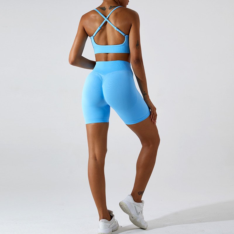 Mitaogirl new seamless yoga suit women's quick-drying sports underwear peach butt lift yoga shorts fitness wear
