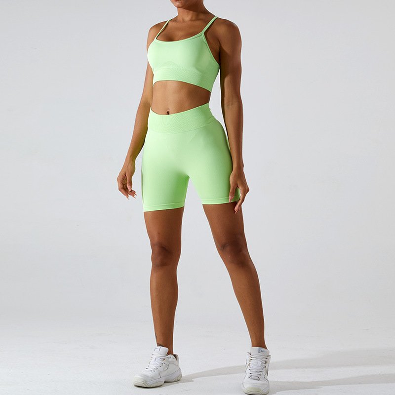 Mitaogirl new seamless yoga suit women's quick-drying sports underwear peach butt lift yoga shorts fitness wear