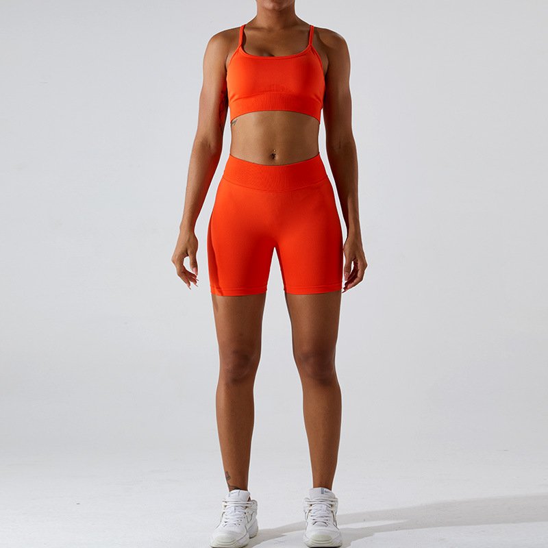 Mitaogirl new seamless yoga suit women's quick-drying sports underwear peach butt lift yoga shorts fitness wear