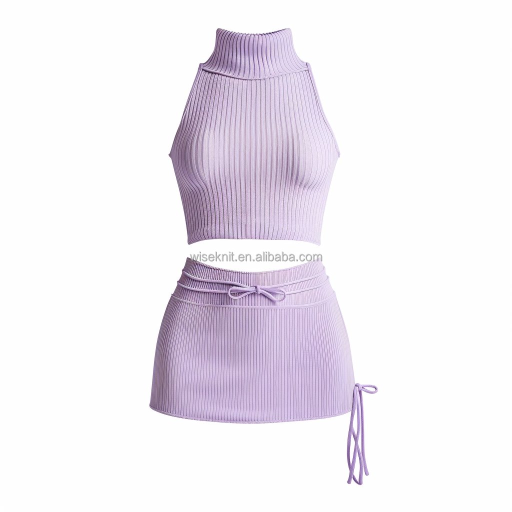 Designer tow 2 piece set women's sets clothing knit loungewear knit sets for women Y2K sleeveless Tank Top flare pant outfit