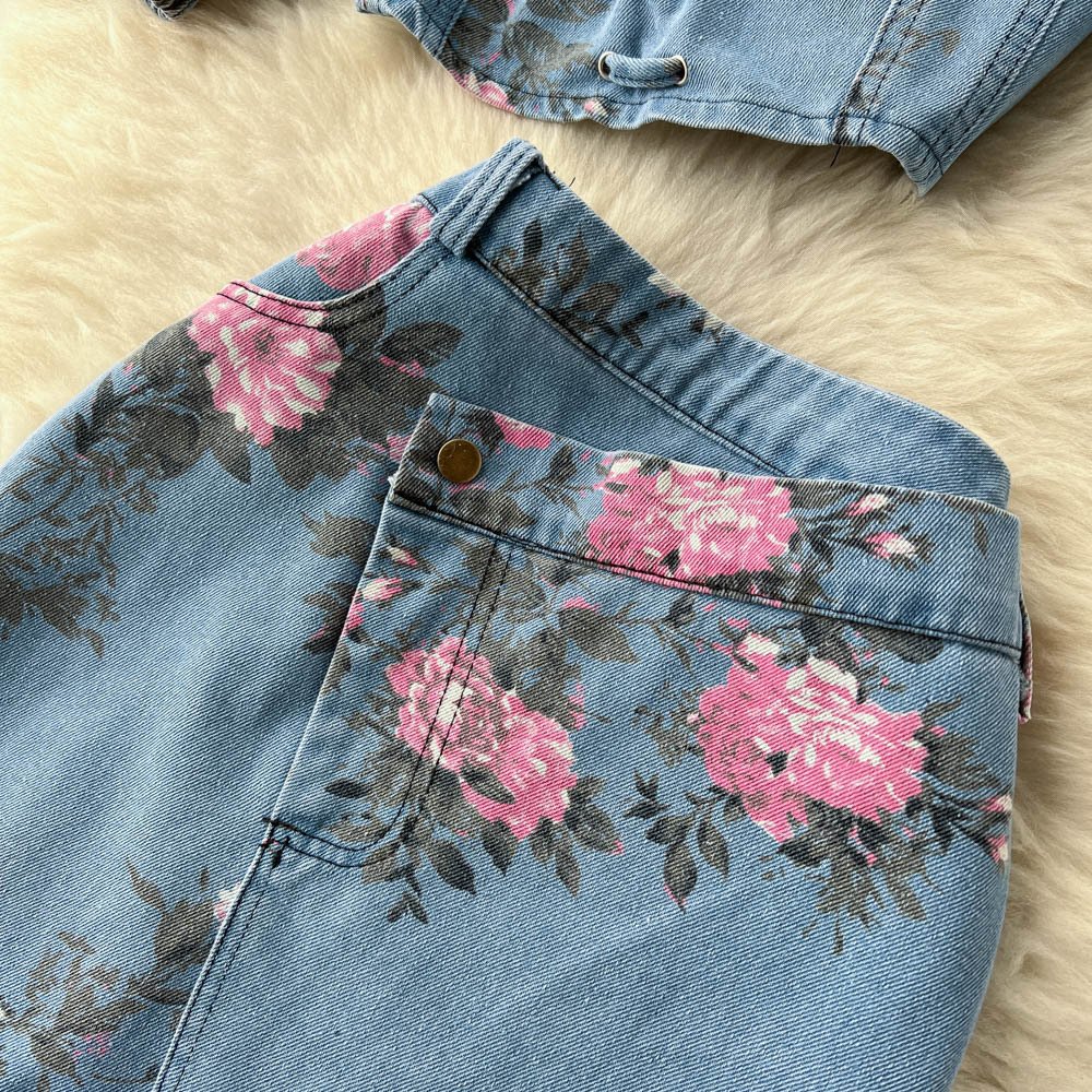 M679625611066 Women's Sets Summer Solid Tops Vintage High Waist Skirt Set Wholesale