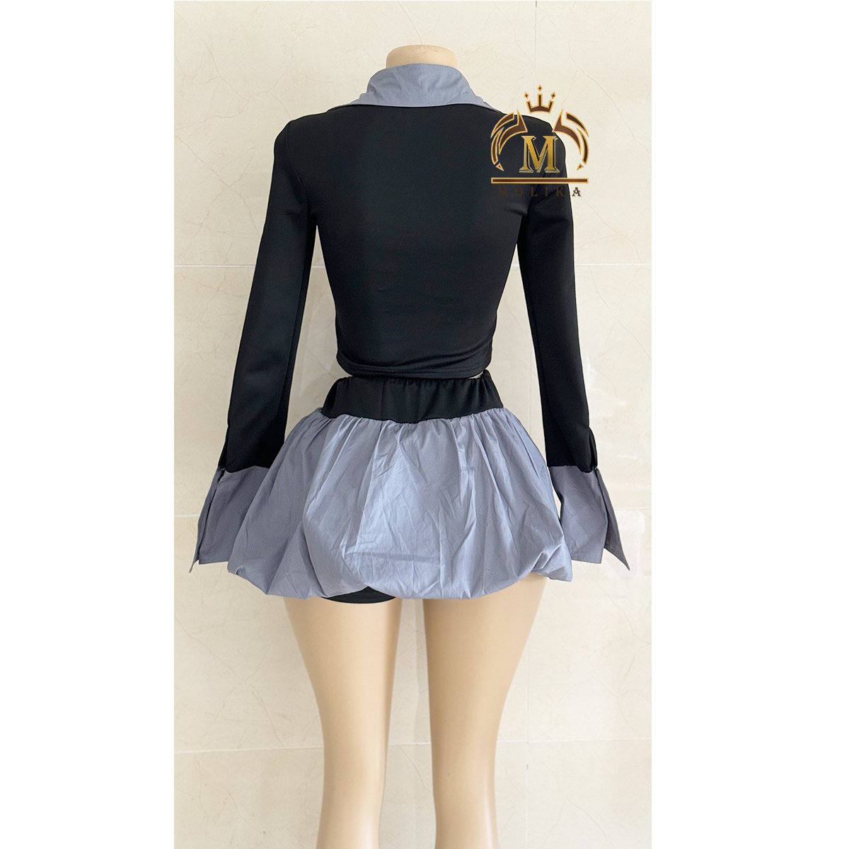 Trendy Spring Fall Women Skirt Sets Bandage Crop Top + Bubble Skirt Shorts 2 Piece Girls Y2K Two Piece Sets Women Outfits 2025