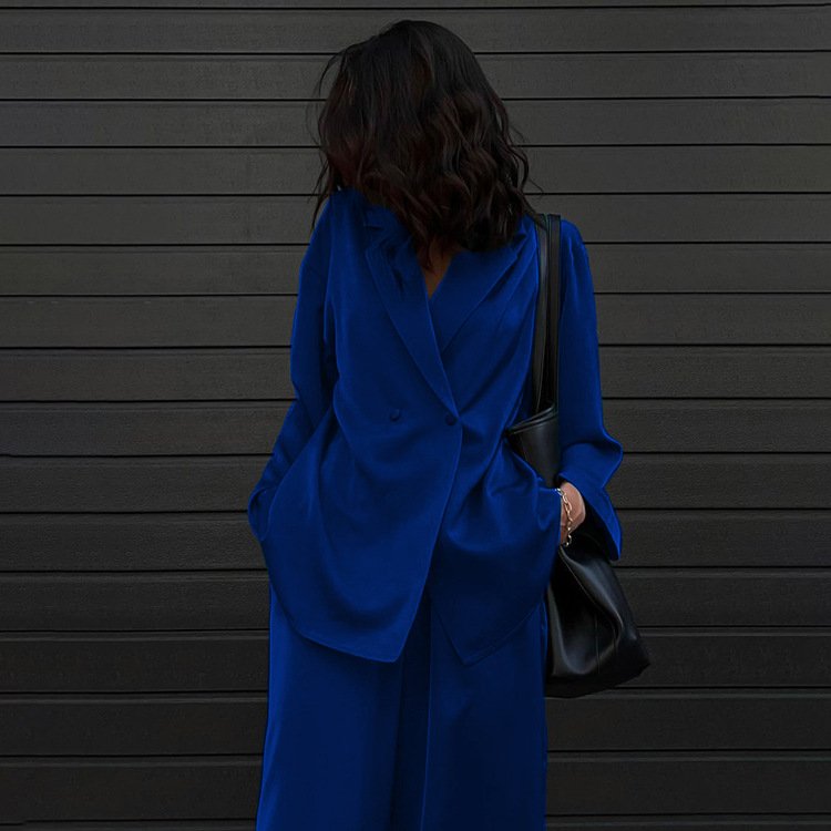 New Trend Custom Solid Loose Women's Clothing Two Piece Set Long Sleeve Casual Lounge Wear Outfits For Women Satin Women's Sets