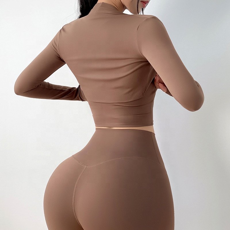 Women Tops Custom Running Clothing Workout Jacket 3 Pcs Sport Suit Gym Yoga Sets