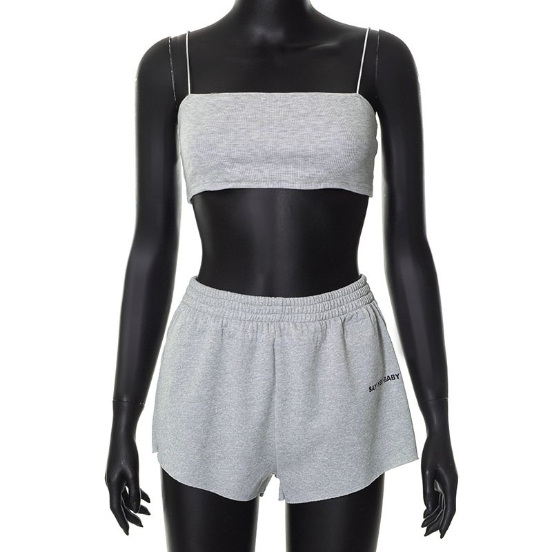 Women's Sets Long Sleeve Pullover Top Sweat Shorts Set Three Piece Crop Tank Top Sweatshirt Shorts Para Mujer