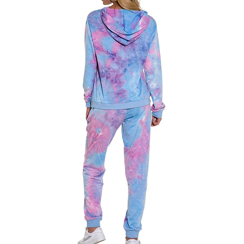 women tie-dye hoodie 2021 Fall Winter Sweatpants And Set Crop Hoodies Jogger Sets Wholesale Women Hoodies 2 Piece