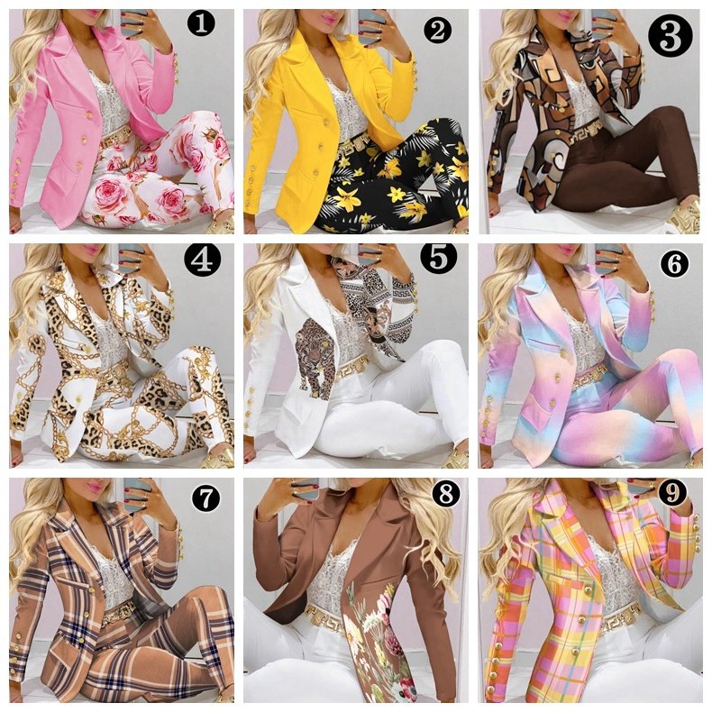 Y220286 Fall Winter women's clothing ladies suits two piece set casual women's suits blazer trouser women's sets