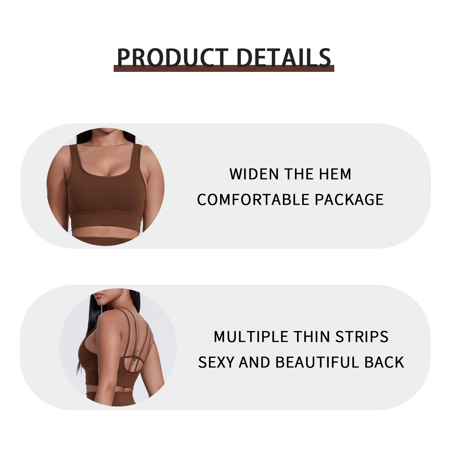 Women's Sexy Sling U Neck Sports Bra Fitness Clothing Beautiful Back Crop Top Detachable Chest Pads Workout Yoga Bra For Women
