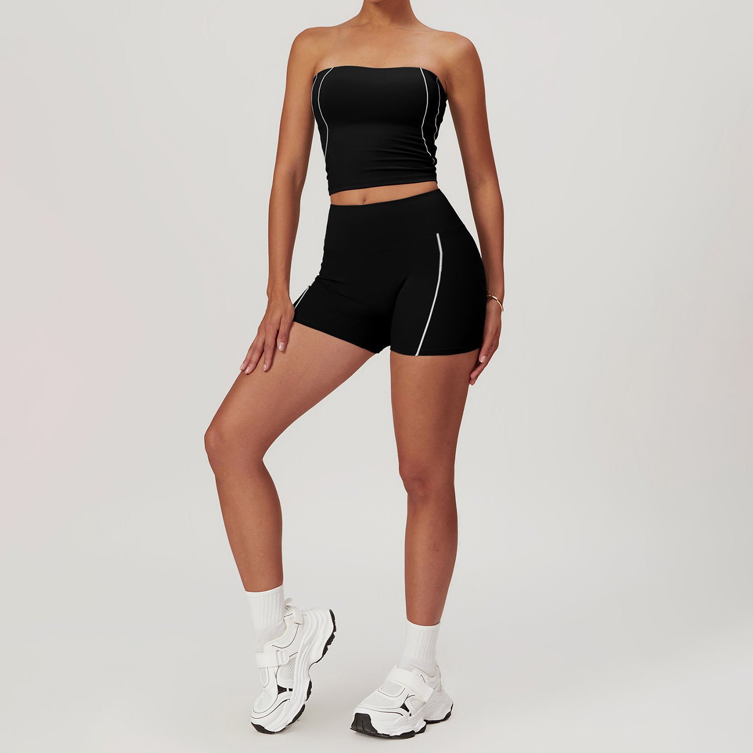 AL Yoga's new women's high-waisted Yoga seamless padded cycling shorts set
