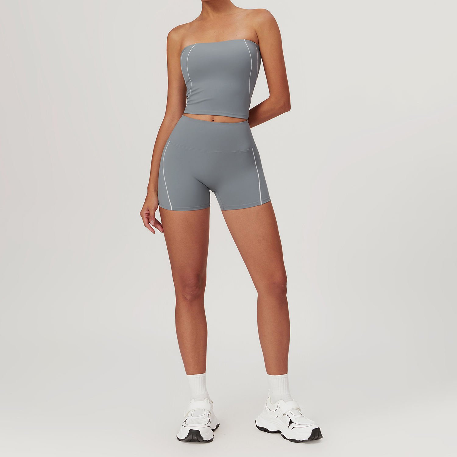 AL Yoga's new women's high-waisted Yoga seamless padded cycling shorts set