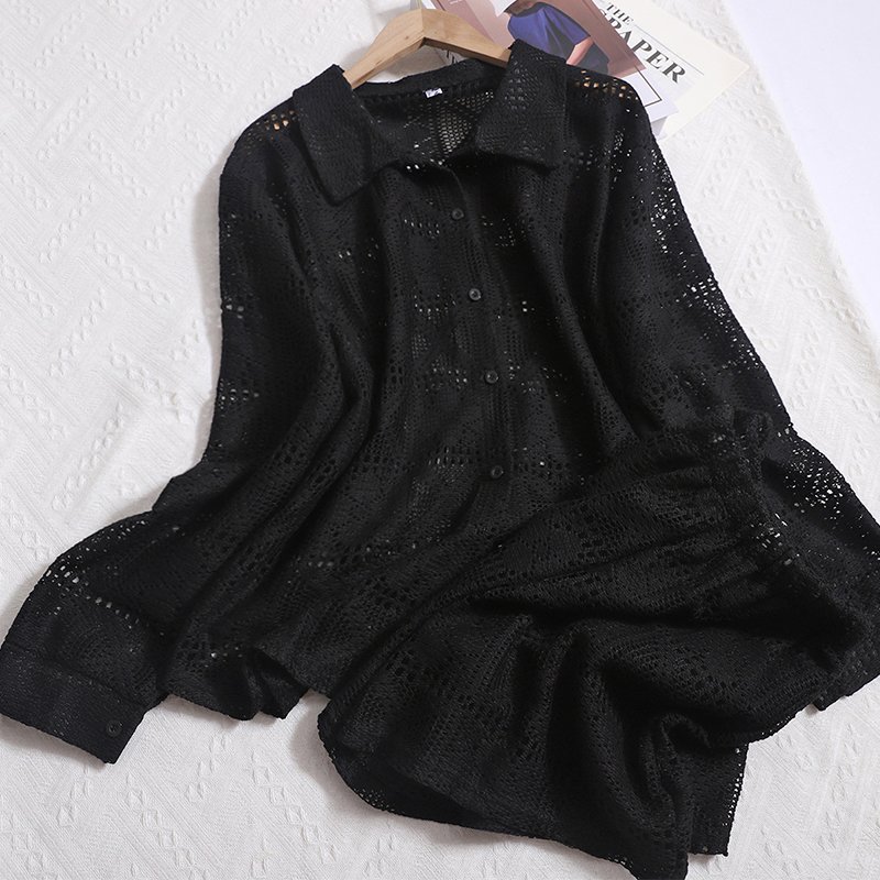 Wholesale 2024 Autumn New Style Fashionable Temperament Hollow Collar Long Sleeved Shirt High Waisted Shorts Women's Set