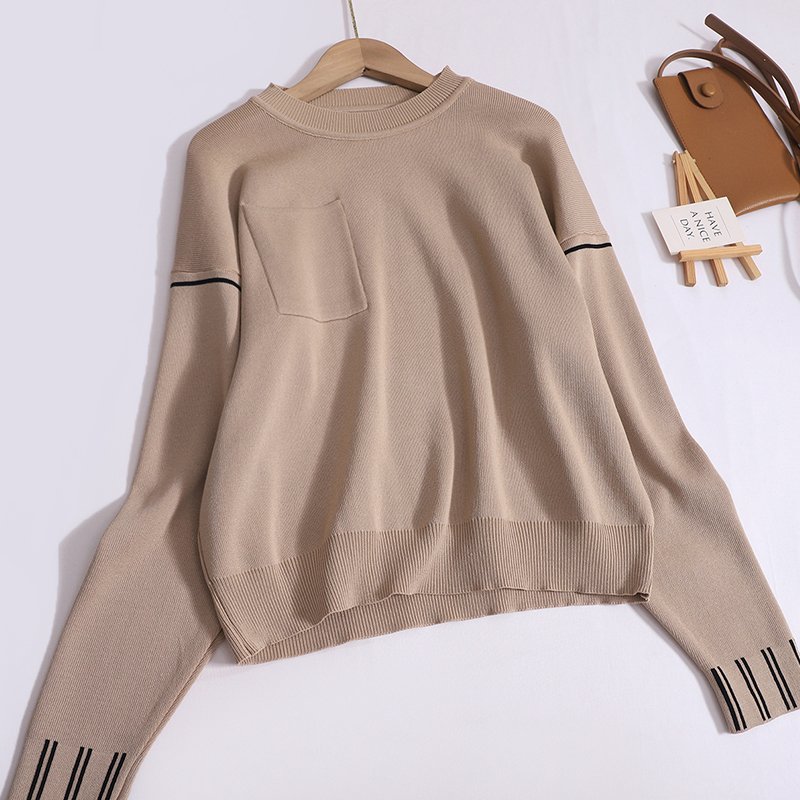 Boutique Wholesale 2024 Autumn New Fashionable Round Neck Long Sleeved Sweatshirt Straight Leg Wide Leg Pants Women's Set