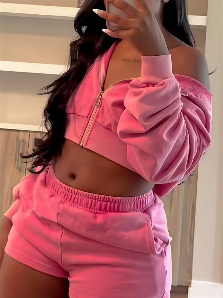 Casual Two Pieces Sets Sport Women Shorts Suits Hooded Hoodies + Shorts Fashion Female Tracksuits