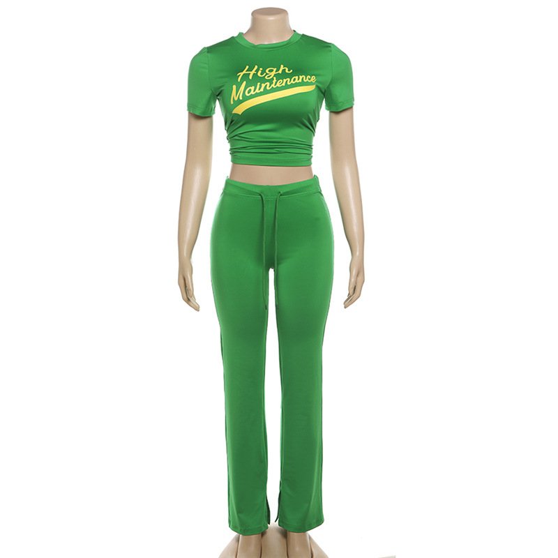 Summer Two Pieces Pants Sets Printed Logo 2 Piece Set Women Tracksuit Street Wear Women's Set