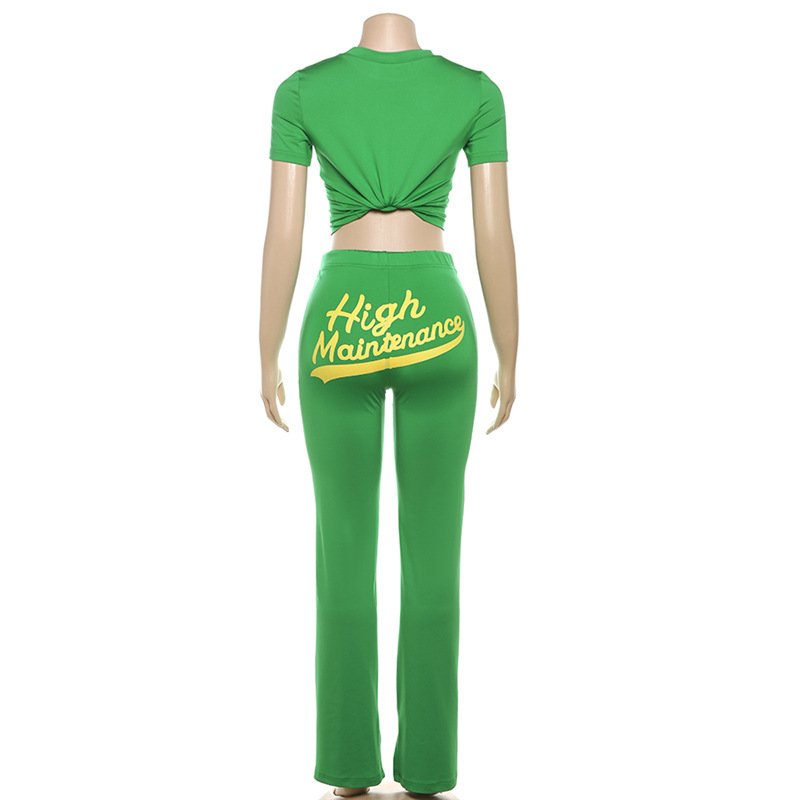 Summer Two Pieces Pants Sets Printed Logo 2 Piece Set Women Tracksuit Street Wear Women's Set