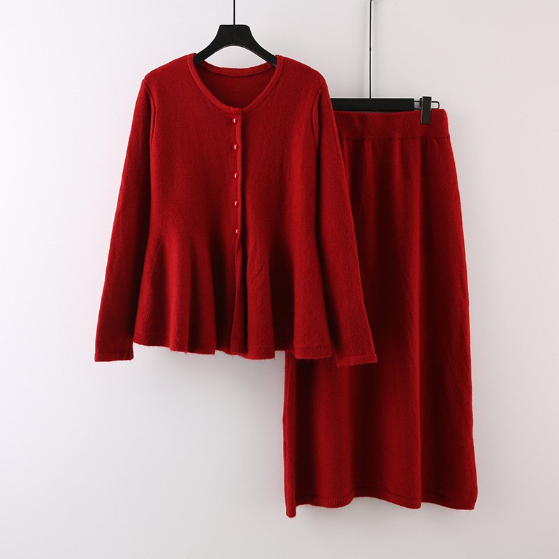 Boutique Wholesale 2024 Autumn New Style Fashionable High-end Knitted Sweater Elegant Half Skirt Women's Set