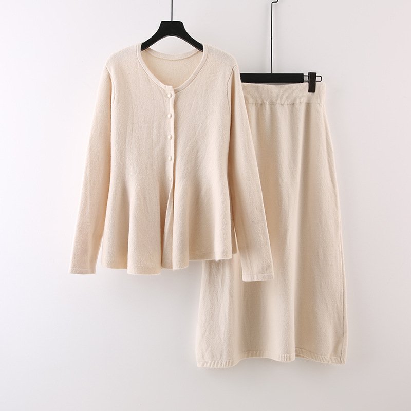 Boutique Wholesale 2024 Autumn New Style Fashionable High-end Knitted Sweater Elegant Half Skirt Women's Set