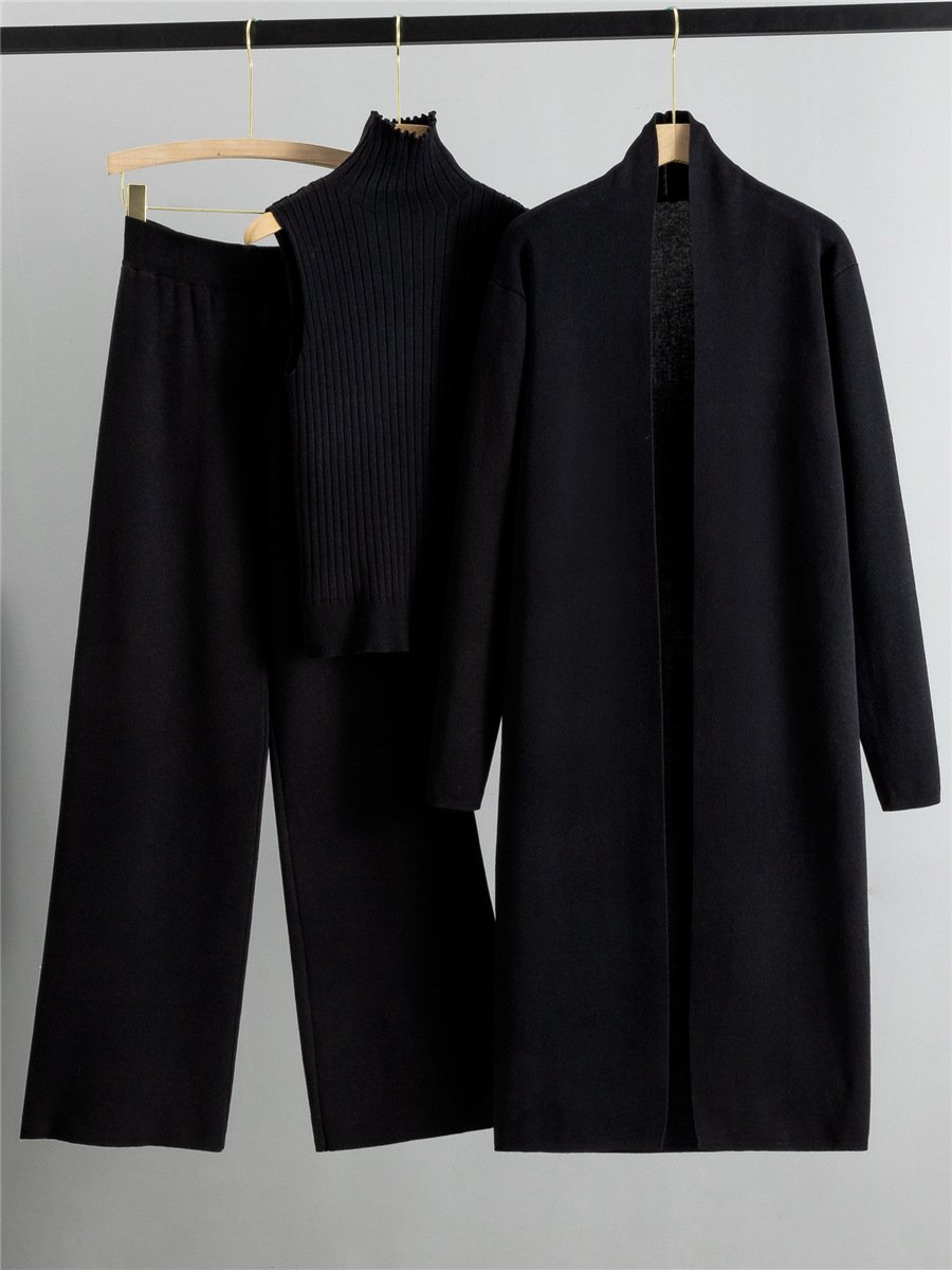 M112 Customized Wholesale 2024 winter Fashion Comfort Set Women's Sets 3 Piece Set Winter Sweater Suit