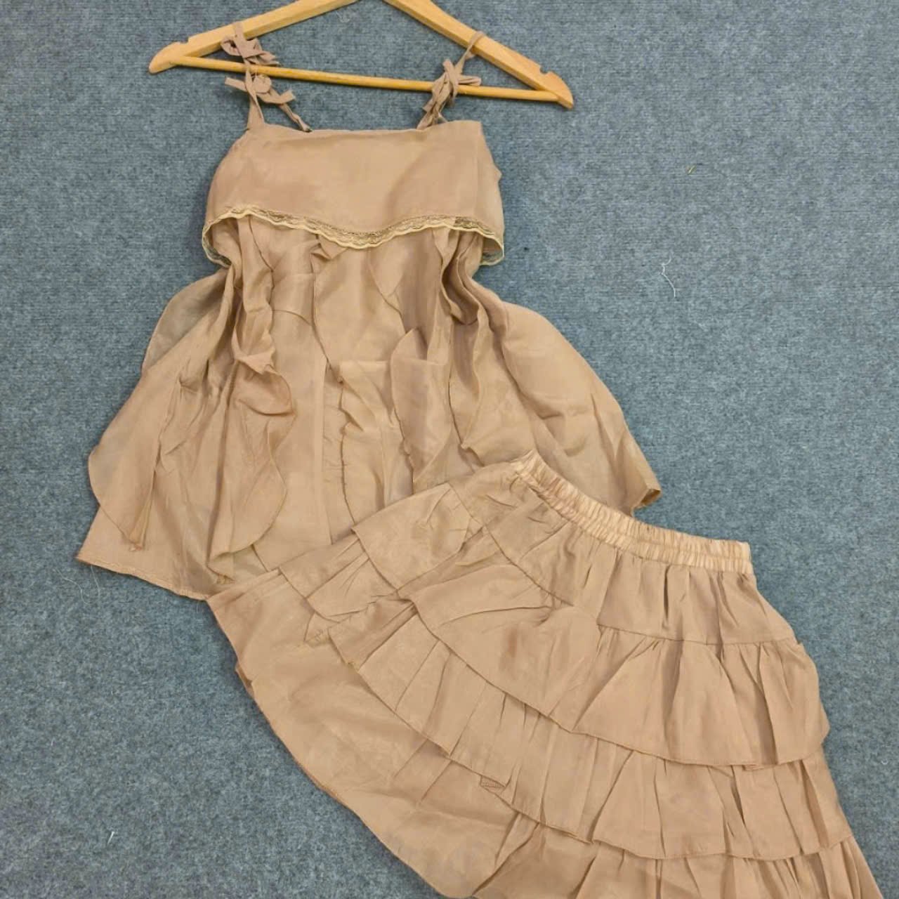 summer sort women's set Factory Price Natural Odm Washable Customized Vietnam Manufacturer Set sort for girl 2 piece long