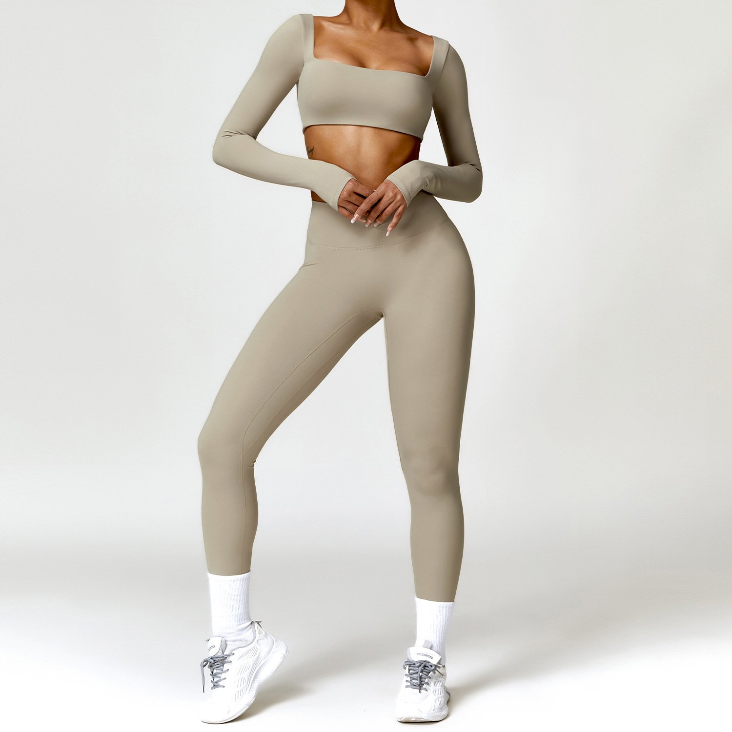 Soft Fitness Clothing Sports Running Leggings Wear Set Two Piece Set Sport Wear Woman