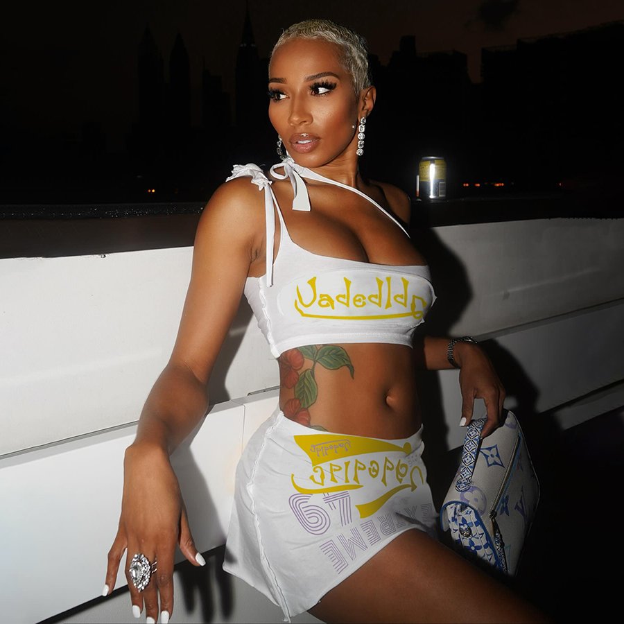 Kliou K24S41987 New arrivals women's sets casual wear sexy bra+skirt 2 piece set women printed outfits clubwear