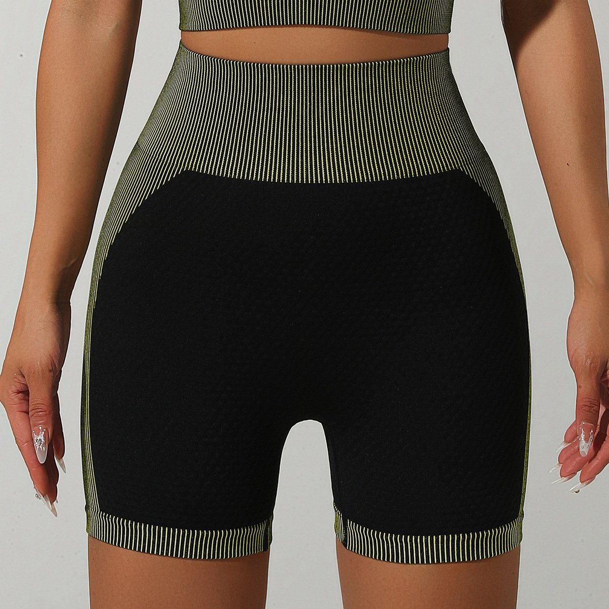 Women Round Neck Tee High Waist Shorts Yoga Suit Lady Cross Back Bra Scrunch Butt Shorts Gym Sets Female Tight Sports Tracksuit