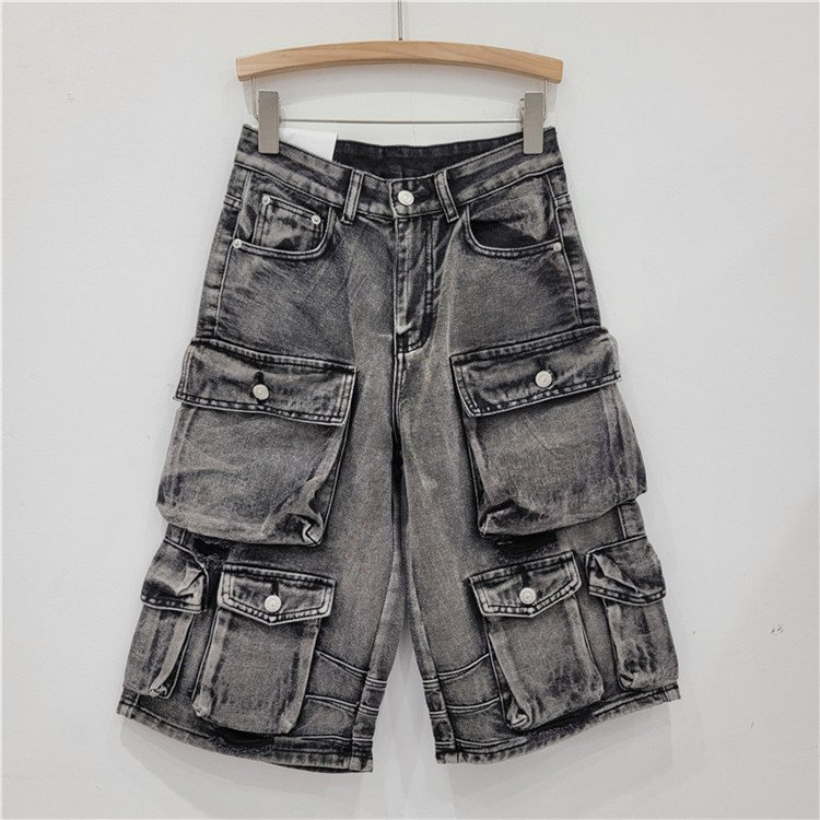 Fashion Women's Set Bandage Backless Crop Top +Denim Cargo Shorts Suits 2024 Street Two 2 Piece Sets