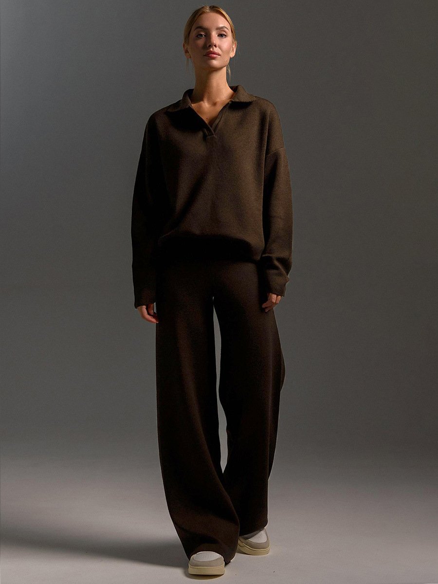 High Quality Custom Logo Winter Luxury Sweater And Pants Sets Solid Color Factory Direct Sale Supports Women
