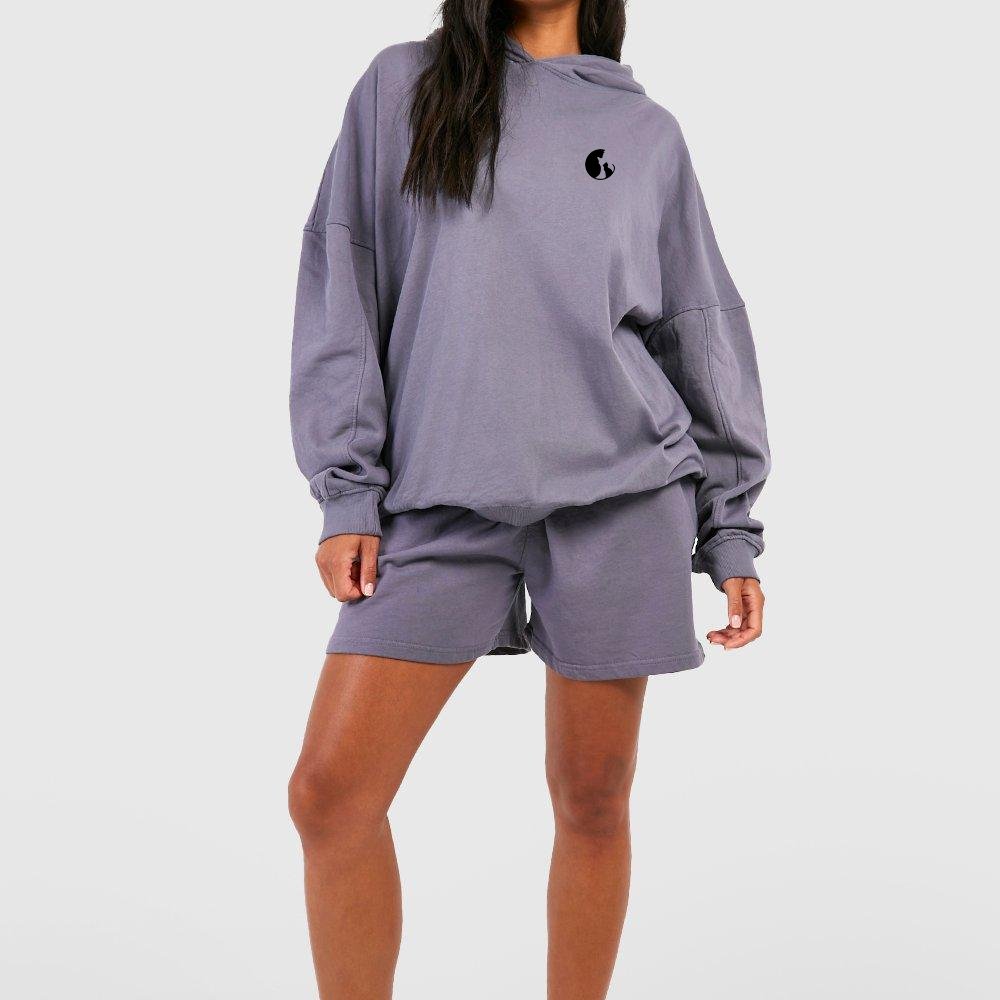 Crop Top Hoodie Short Jogger Set Outfits Women Clothing Blank Cropped Hoodie and Shorts Set 2024 Custom Ladies Female Casual Set