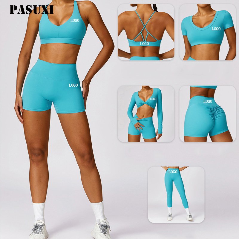 PASUXI Wholesale Athletic Clothing Ladies Gym Fitness Sports Workout Yoga Clothes Suit Activewear Seamless Women Yoga Set