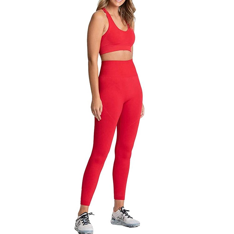 Customized Logo Purple Yoga Set 2 Piece For Women Fitness Gym Clothing Sportswear Workout Sport Fashion Wholesale Yoga Sets