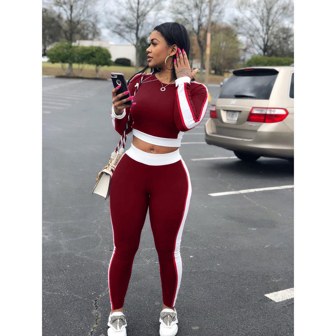 Plus Size 2 Piece Set Lounge Wear Suits Outfits For Women's Sets Clothing 2022 New Arrival Fall Sets Fashion Women Crop Top